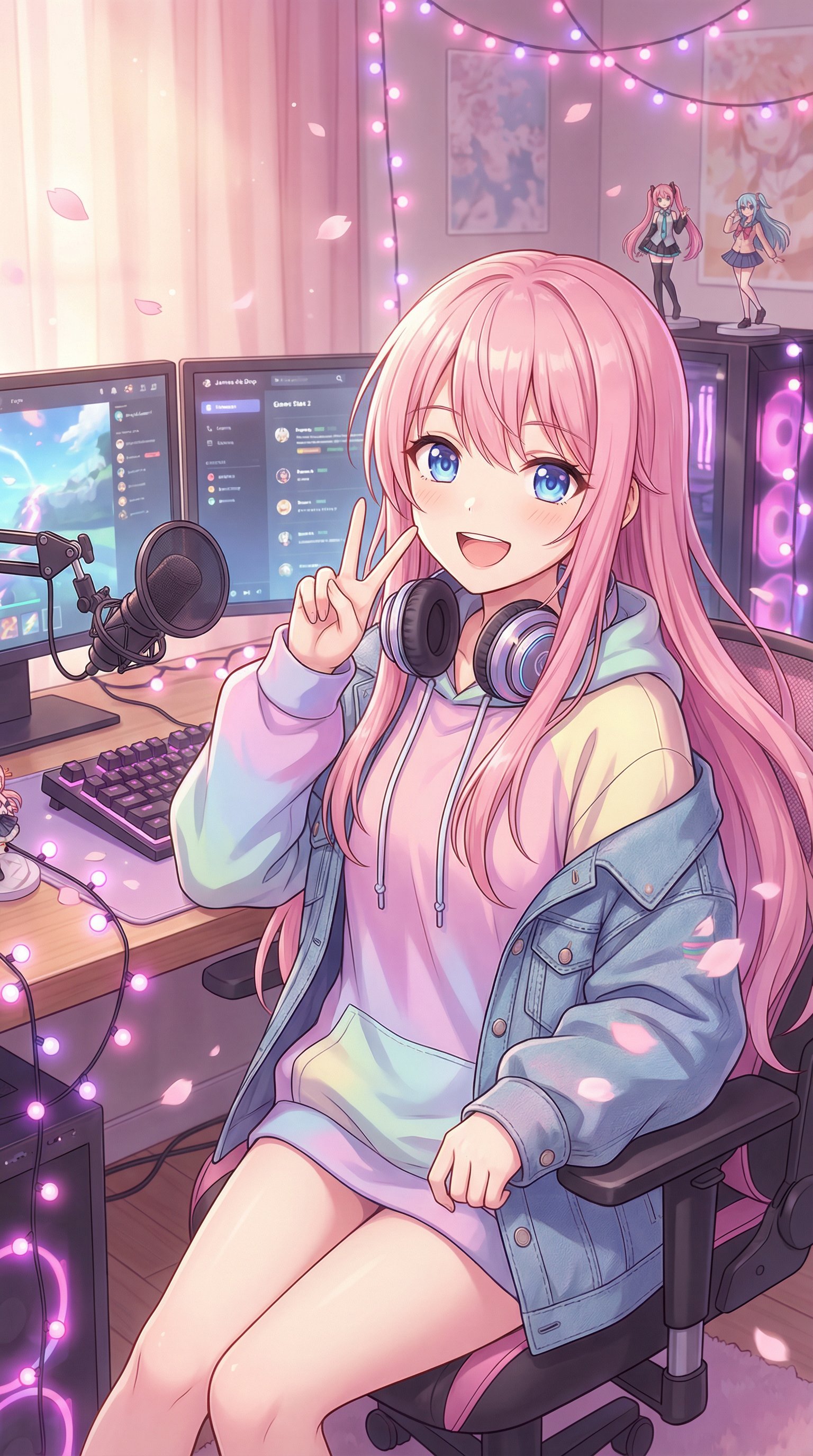 蘑菇视频原创视频 - 粉发少女的直播日常